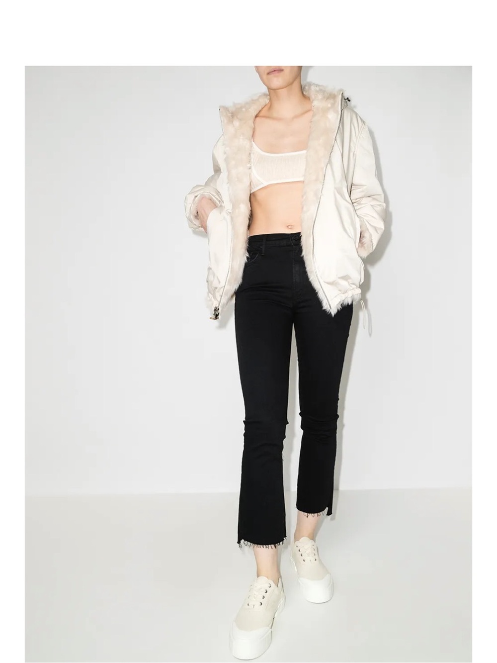 Mother denim insider crop step fray jeans